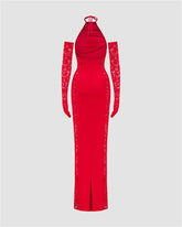 Lovelace Maxi Dress with Gloves